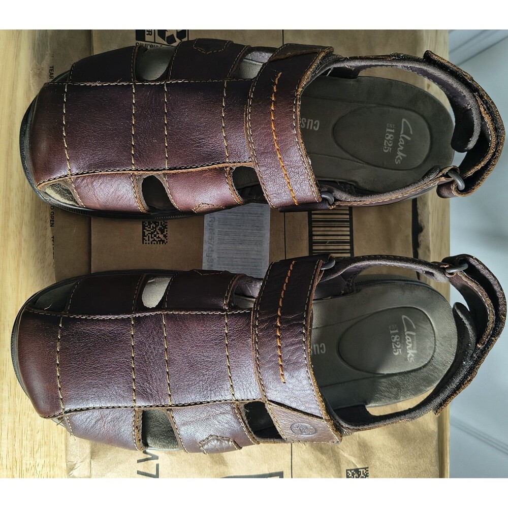 Clarks Est. 1825 Men’s Brown Closed Toe Leather Sandals Size 11.5